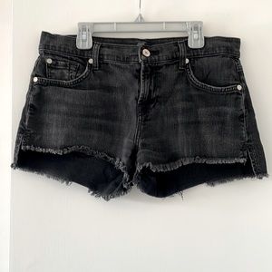 7 for all Mankind Black Denim Shorts